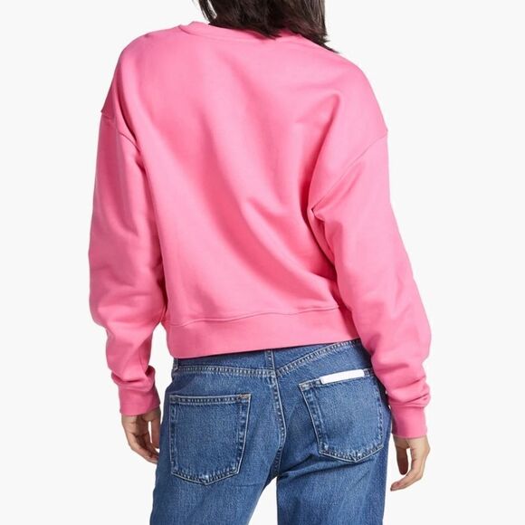 Frame Denim Oversized Crew Hot Pink Long Sleeve Sweatshirt - Picture 4 of 16